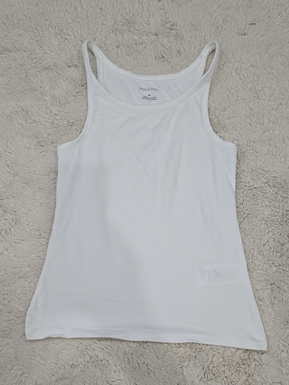 Pilcro White Scoop Neck Cotton Tank
